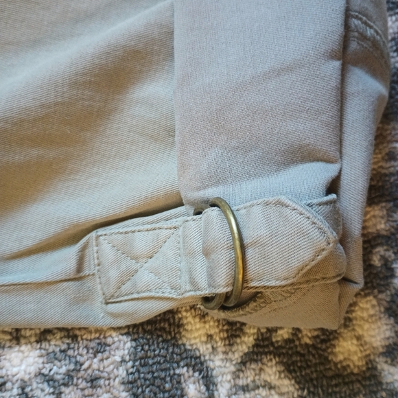 Soft Surroundings 3X Utility Cargo Pants Green Pull On Lyocell Crop Roll Tab - Picture 7 of 15